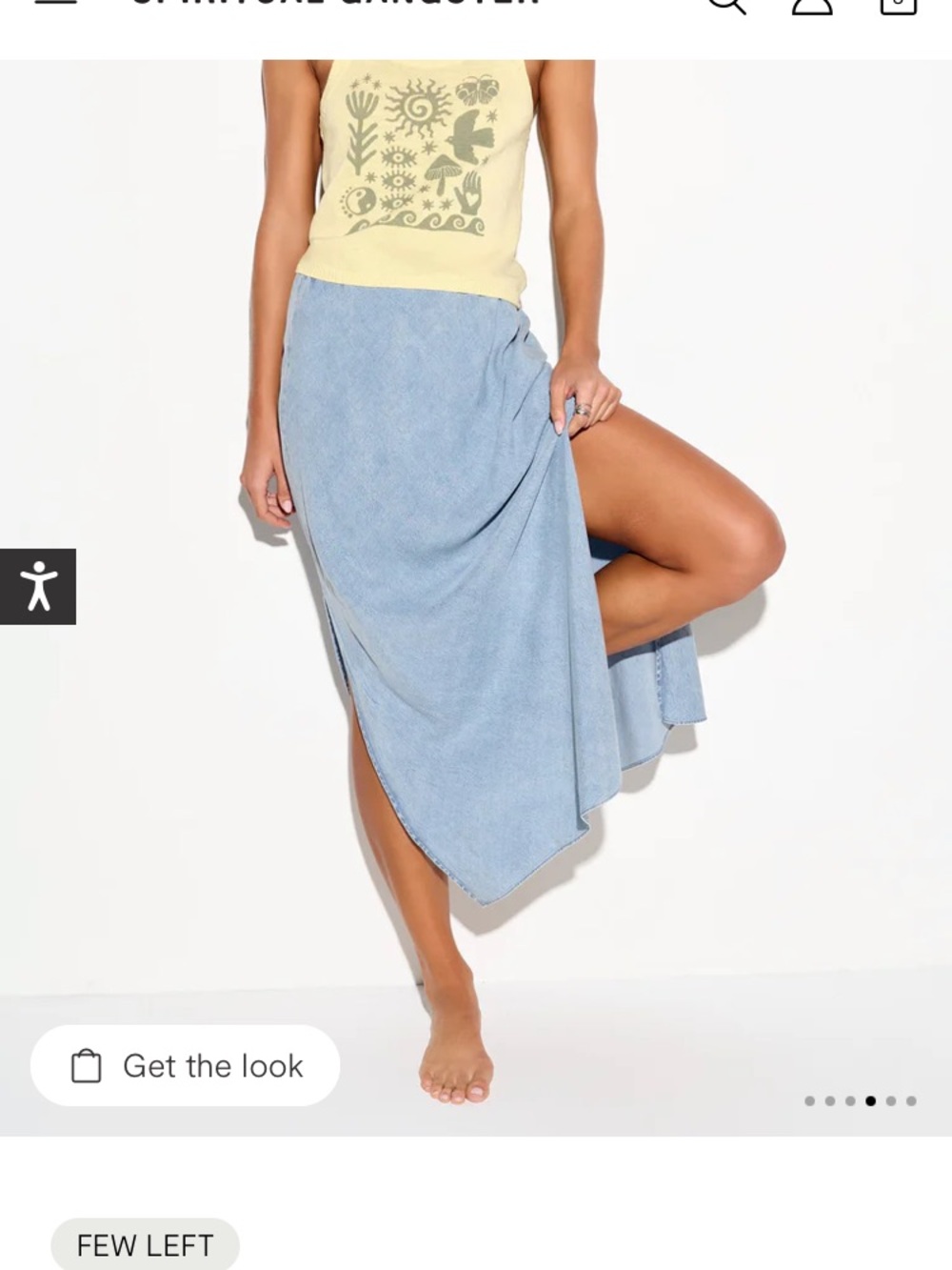 Spiritual Gangster Light Blue Maxi Drift Skirt
